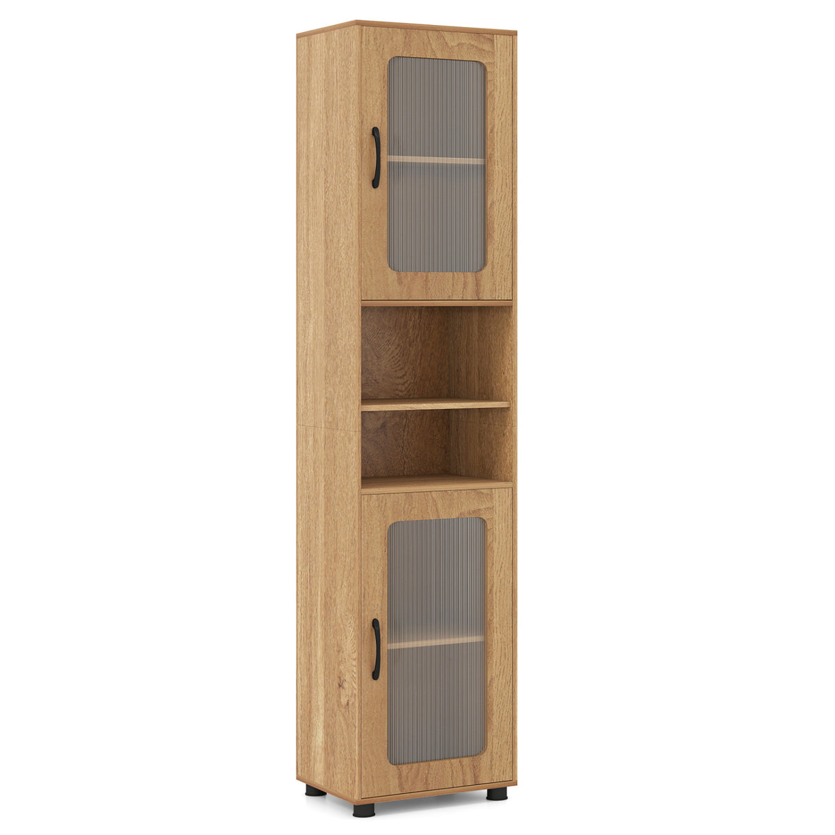 Tall Bathroom Storage Cabinet 67 Inches Freestanding Storage Organizer-Natural