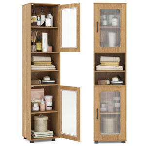 Tall Bathroom Storage Cabinet 67 Inches Freestanding Storage Organizer-Natural
