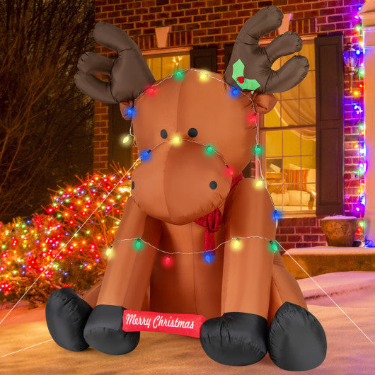 8.5 Feet Tall Christmas Inflatable Reindeer with 24 LED String Lights