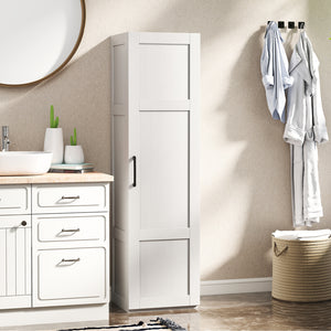 Tall Storage Cabinet with 4 Storage Shelves for Bathroom Living Room-White
