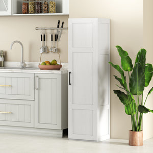 Tall Storage Cabinet with 4 Storage Shelves for Bathroom Living Room-White