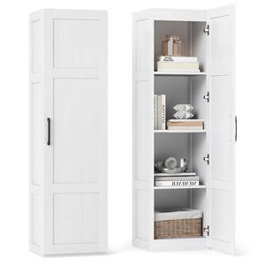 Tall Storage Cabinet with 4 Storage Shelves for Bathroom Living Room-White