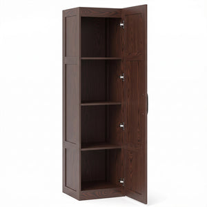 Tall Storage Cabinet with 4 Storage Shelves for Bathroom Living Room-Brown