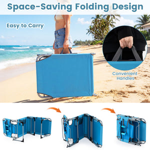 Tanning Chair with Face Arm Holes Folding Chair-Navy