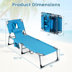 Tanning Chair with Face Arm Holes Folding Chair-Navy
