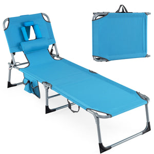 Tanning Chair with Face Arm Holes Folding Chair-Navy