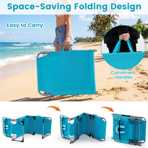 Tanning Chair with Face Arm Holes Folding Chair-Turquoise