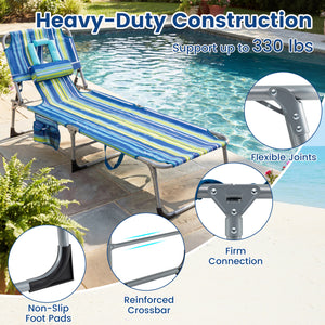Tanning Chair with Face Arm Holes Folding Chair-Multicolor