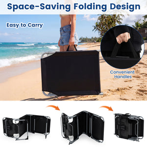 Tanning Chair with Face Arm Holes Folding Chair-Black
