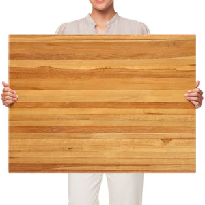 Teak Wood Cutting Board Extra Large 24 Inch Reversible Cutting Board with Handle