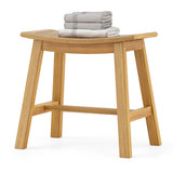 Teak Wood Shower Stool with Curved Seat for Inside Shower Spa