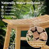 Teak Wood Shower Stool with Curved Seat for Inside Shower Spa