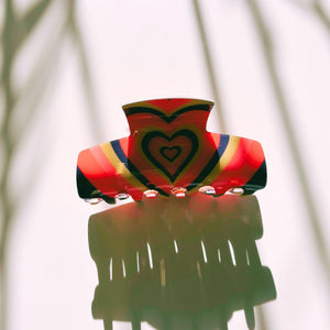The Foxy in Warm ‘70s Sunrise Hair Claw | Hearts Claw Clip