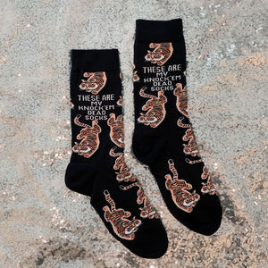 These Are My Knock ’Em Dead Socks | Tiger Motif Vintage Crew Socks