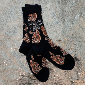 These Are My Knock ’Em Dead Socks | Tiger Motif Vintage Crew Socks