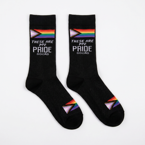 These Are My Pride Socks | LGBTQ+ Rainbow and Black | Gift for Her Him They