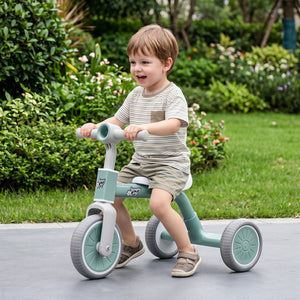 Toddler Convertible Trike with 86Â° Limited Steering Angle and Carbon Steel Frame-Green