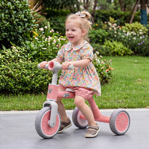 Toddler Convertible Trike with 86Â° Limited Steering Angle and Carbon Steel Frame-Pink
