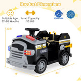 Toddler Fire Toy Car with Shovel and Wrench for Ages 37-95 Months-Black