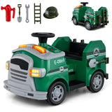 Toddler Fire Toy Car with Shovel and Wrench for Ages 37-95 Months-Green