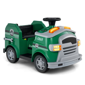 12V Toddler Fire Toy Car with Shovel and Wrench for Ages 37-95 Months-Green