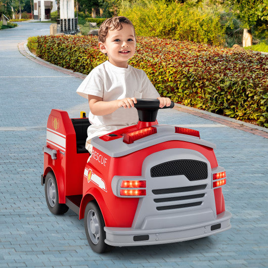 Toddler Fire Toy Car with Shovel and Wrench for Ages 37-95 Months-Red