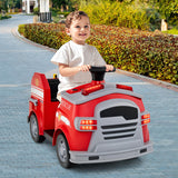 Toddler Fire Toy Car with Shovel and Wrench for Ages 37-95 Months-Red