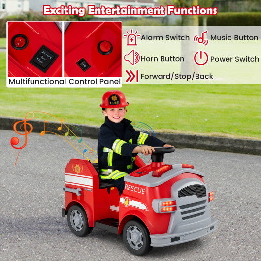 Toddler Fire Toy Car with Shovel and Wrench for Ages 37-95 Months-Green