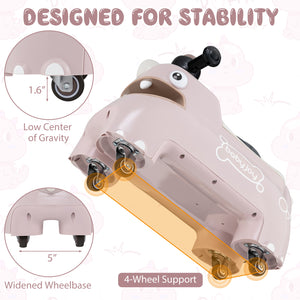 Toddler Ride on Toy Walking Sliding Car with Lights and Music-Pink