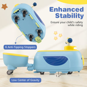 Toddler Ride on Toy with Trailer and Light Music-Blue