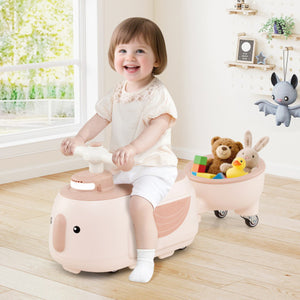 Toddler Ride on Toy with Trailer and Light Music-Beige