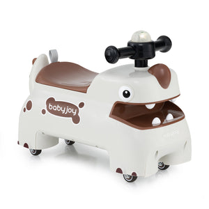 Toddler Ride on Toy Walking Sliding Car with Lights and Music-White