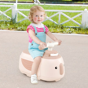 Toddler Ride on Toy with Trailer and Light Music-Beige