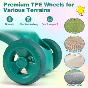 Toddler Tricycle with Limited Steering with Front Baskets and Bell-Green