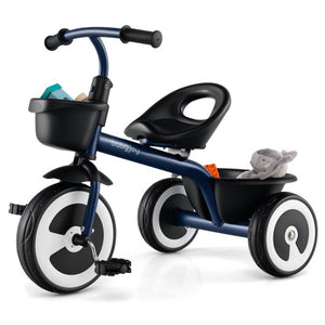 Toddler Tricycle with Adjustable Seat and Storage Baskets for 1.5-5 Years Old-Navy