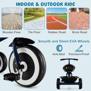 Toddler Tricycle with Adjustable Seat and Storage Baskets for 1.5-5 Years Old-Pink