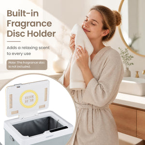 Towel Warmer Bucket with Foldable Design and Auto Shut Off for Bathroom-Natural