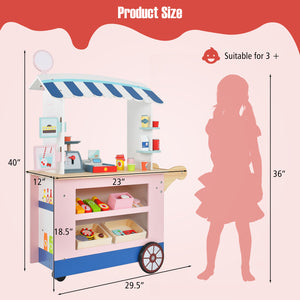 Toy Cart Play Set with POS Machine and Lovely Scale-Multicolor