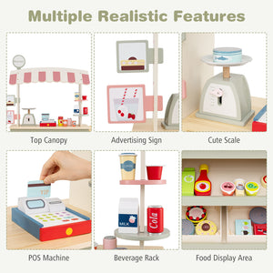 Toy Cart Play Set with POS Machine and Lovely Scale-Green