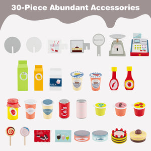 Toy Cart Play Set with POS Machine and Lovely Scale-Grey