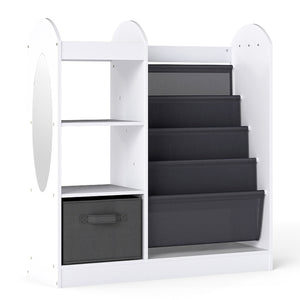 Toy Storage Organizer with 4-Tier Sling Shelves-White