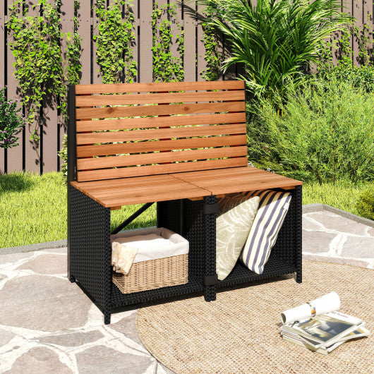 2-in-1 Transforming Picnic Table and Chairs Set with Storage