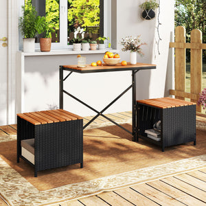 2-in-1 Transforming Picnic Table and Chairs Set with Storage