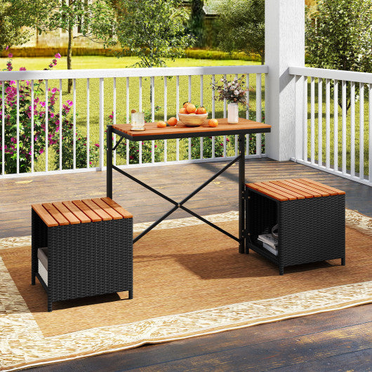 2-in-1 Transforming Picnic Table and Chairs Set with Storage