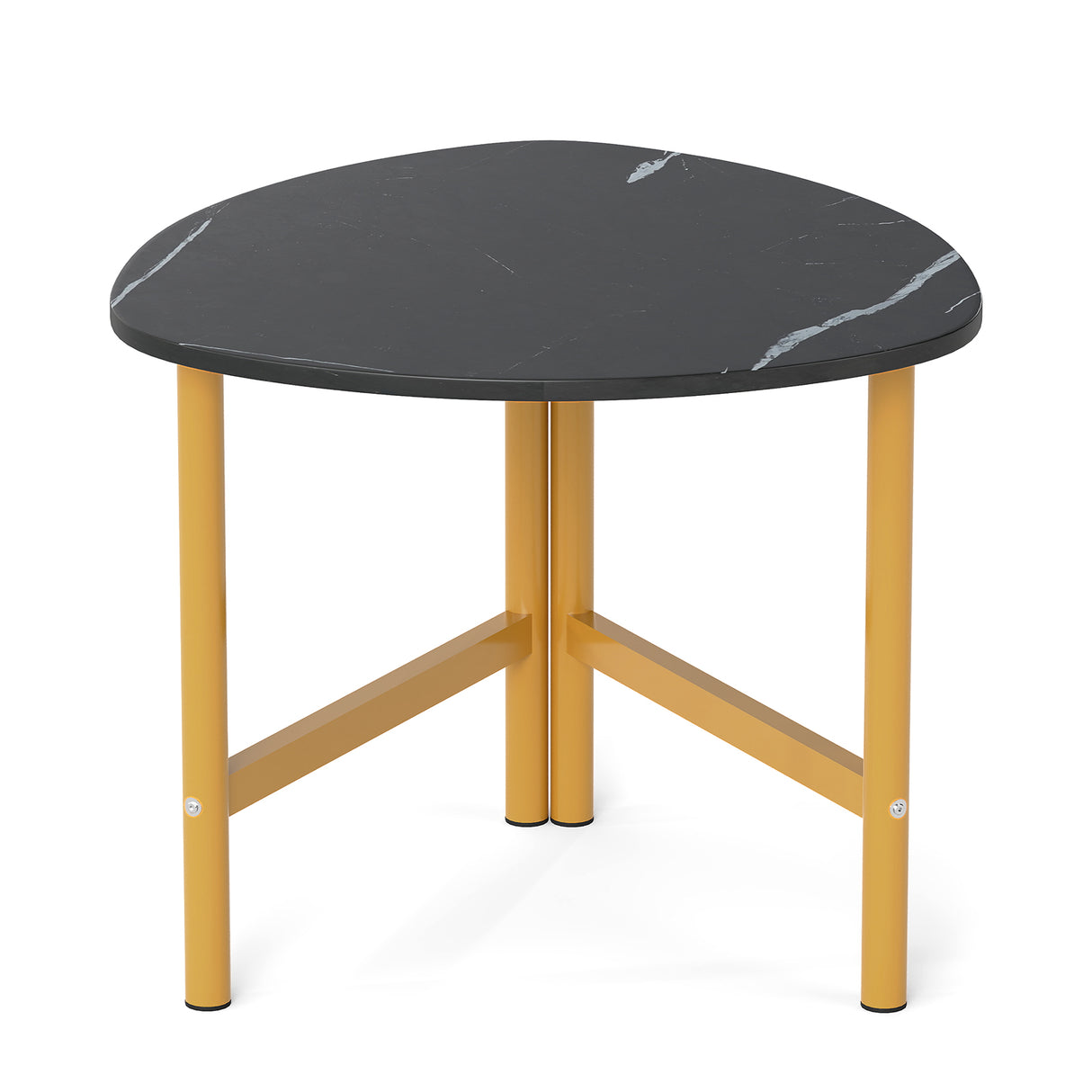 Triangle Coffee Table Oval Coffee Table with Metal Legs Industrial Center Table-Black