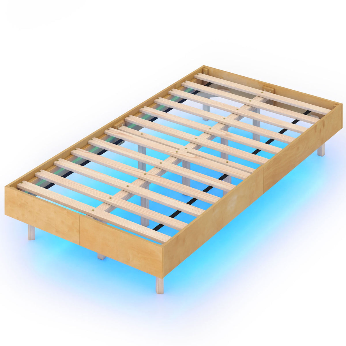 Twin/Full/Queen Size Floating Bed Frame with LED Lights for Bedroom-Twin