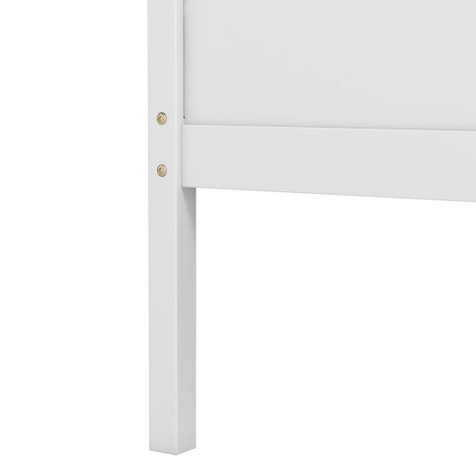 Twin House Bed with 2 Storage Drawers and Roof & Fence Rails-White