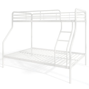 Twin Over Full Bunk Bed with Ladder and Full-length Guardrails-White