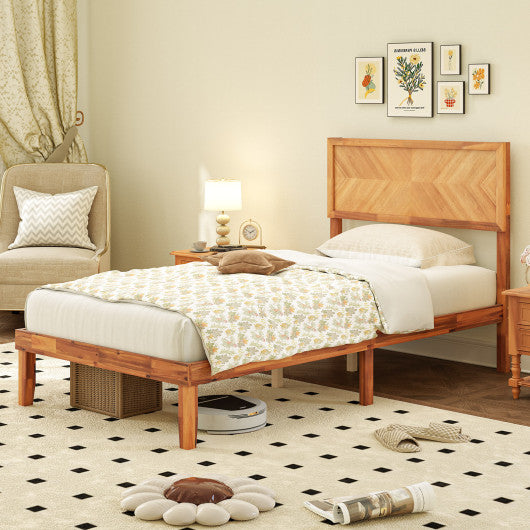 Twin/Full/Queen Size Bed Frame with Headboard and Storage Space-Twin Size