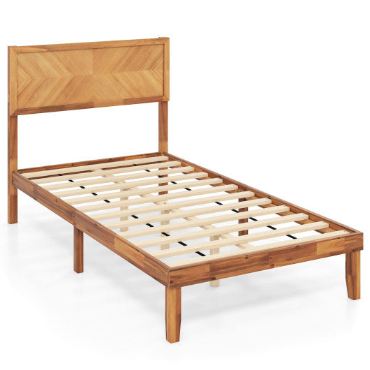 Twin/Full/Queen Size Bed Frame with Headboard and Storage Space-Twin Size